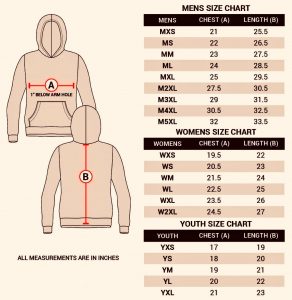 CMWFC Hoodies Size Chart