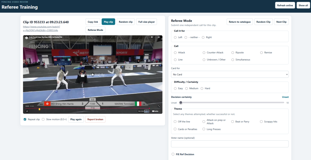 Referee Training App - Improve right of way calls